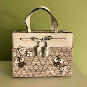 Kate Spade Hayes Bee Embellished Satchel Natural